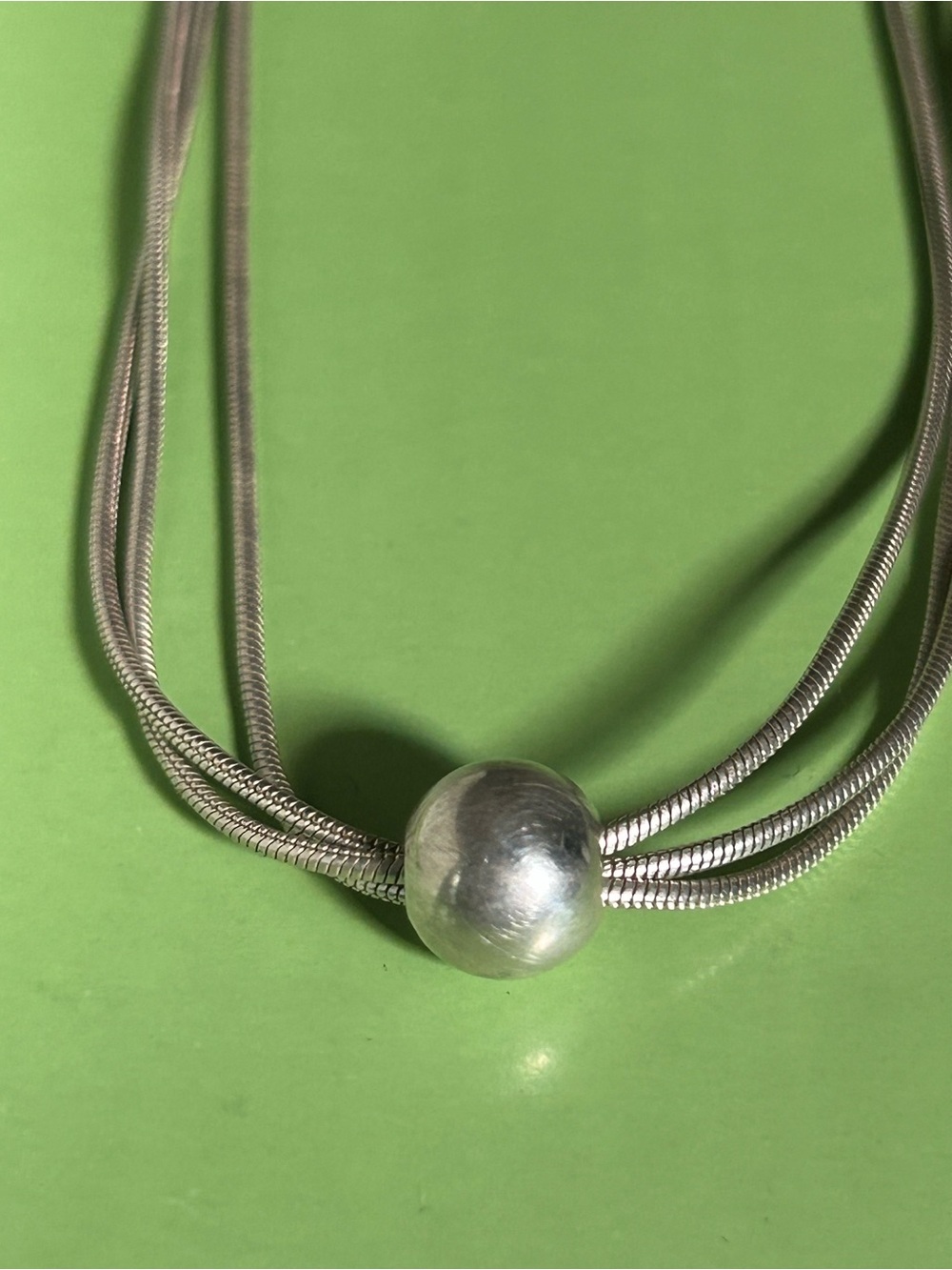 Silpada Silver Multi-Strand Necklace with Polished silver Bead